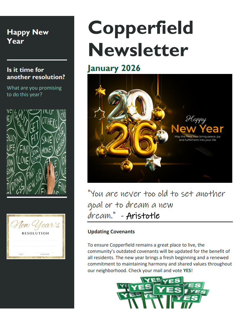 Copperfield Newsletter January 2026